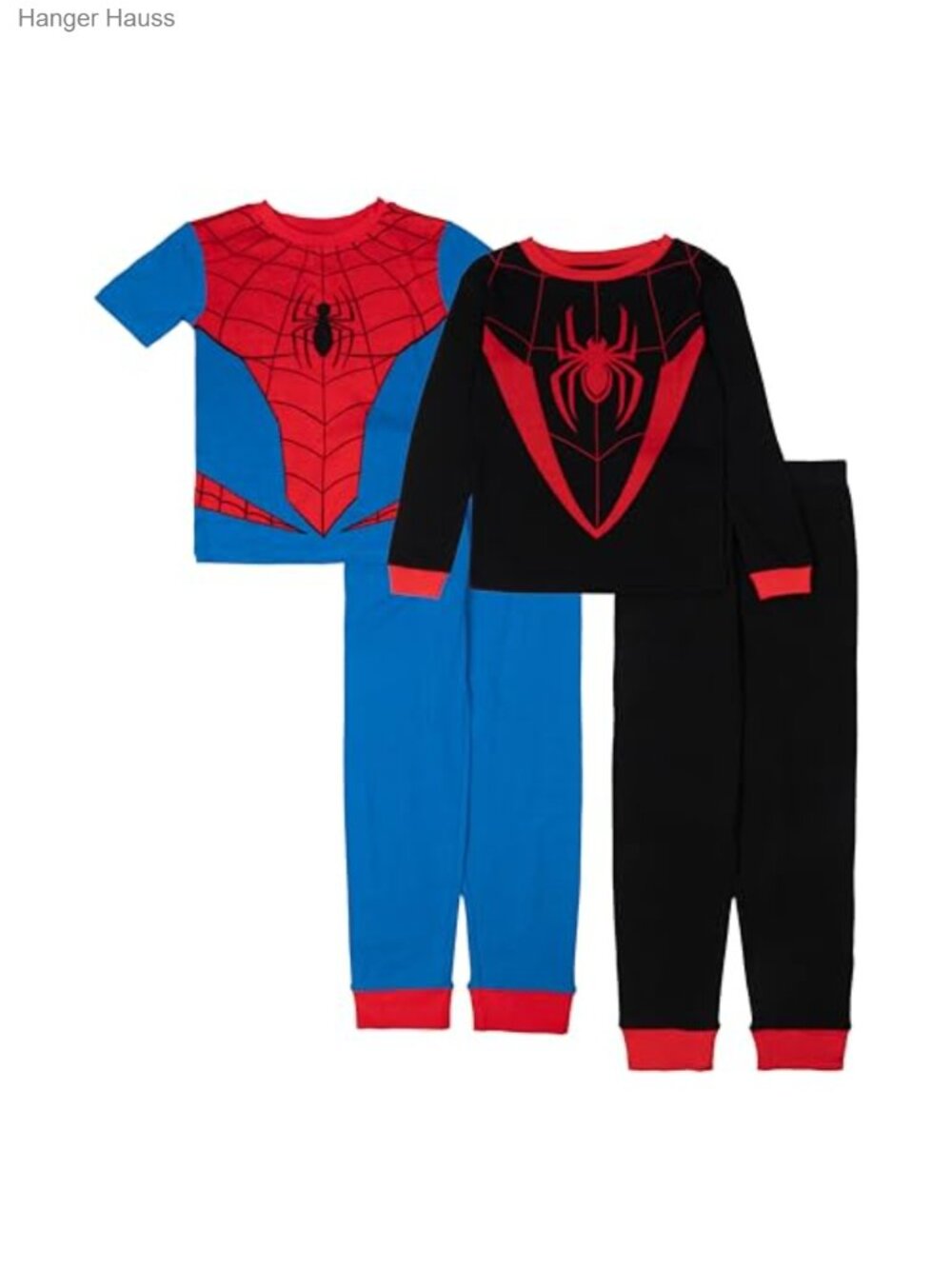 Boys 4-Piece Snug-Fit Cotton Superhero Pajama Set Matching PJs
